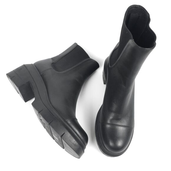 STUART WEITZMAN Norah Lift Lug Sole Leather Boots Clean Girl Minimal Grunge Boho - Picture 3 of 10